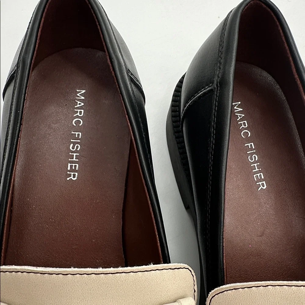 Marc Fisher Black Brown Creme MFCalixy Loafers Women’s Size 9.5M - Picture 12 of 16
